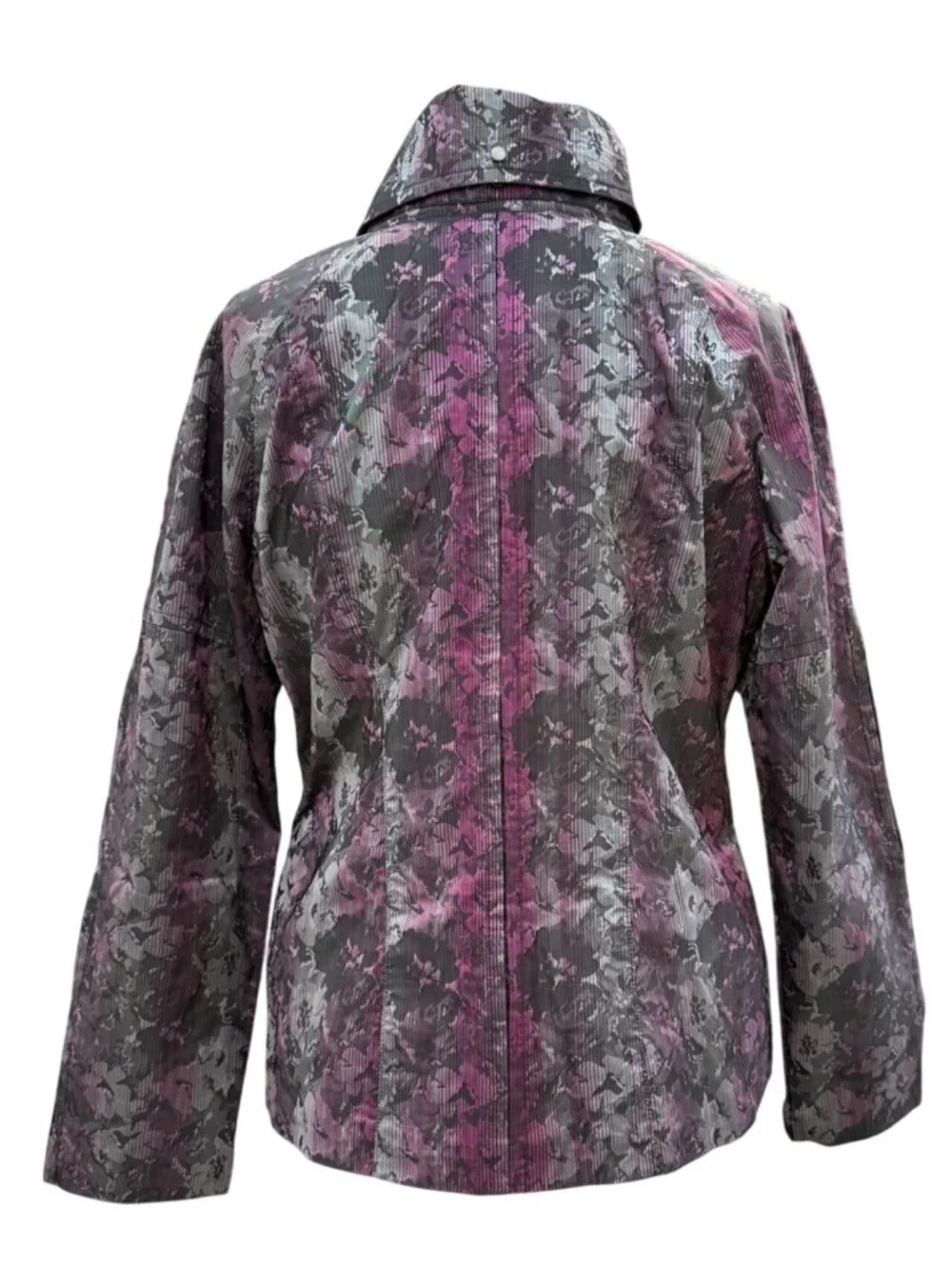 Womens Ruched Jacket Size Large Metallic Purple & Black Picadilly Fashions - Picture 6 of 16